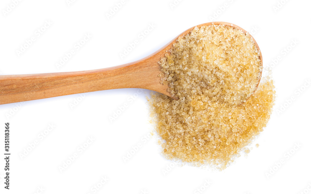 Brown sugar isolated on white Brown sugar isolated on white