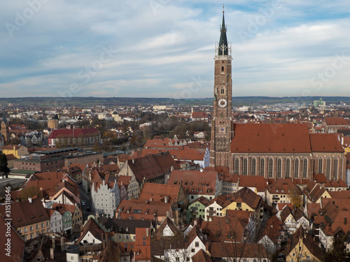 Stadtbild von Landshut, Ndb. mit Martinskirche