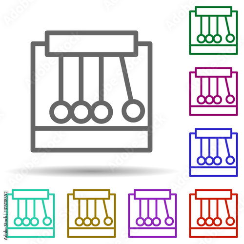 Pendulum, harmonic in multi color style icon. Simple thin line, outline vector of bioengineering icons for ui and ux, website or mobile application