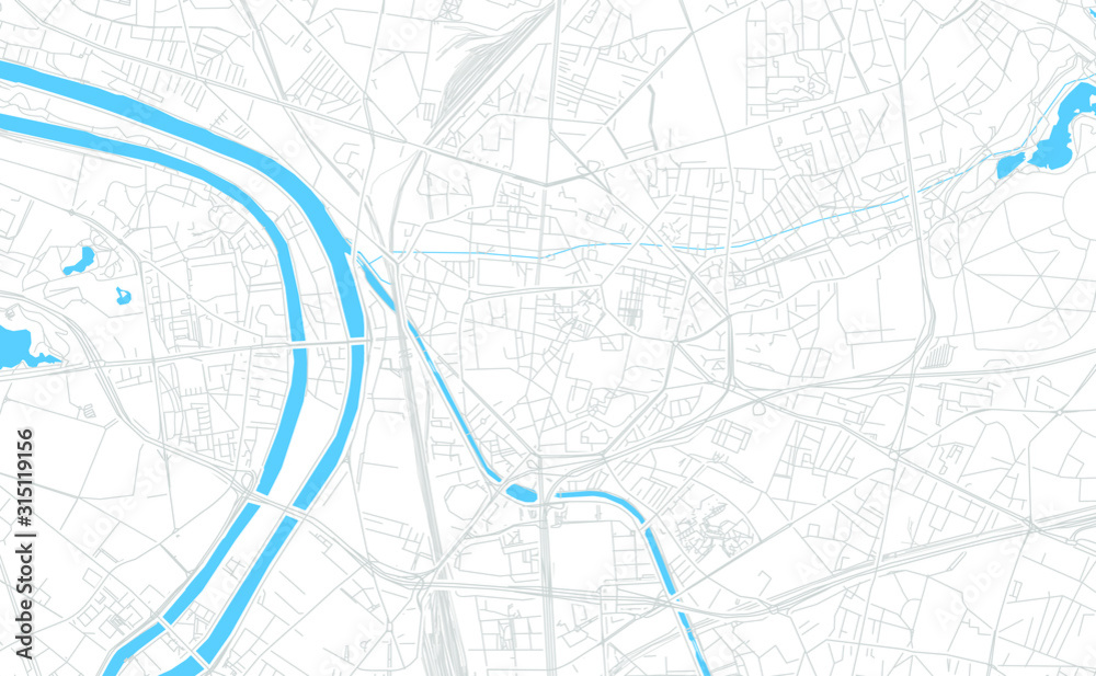 Fototapeta premium Saint-Denis, France bright vector map