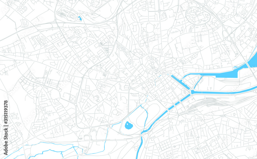 Caen, France bright vector map