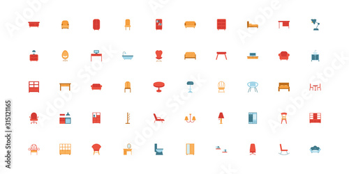 bundle of furniture set icons