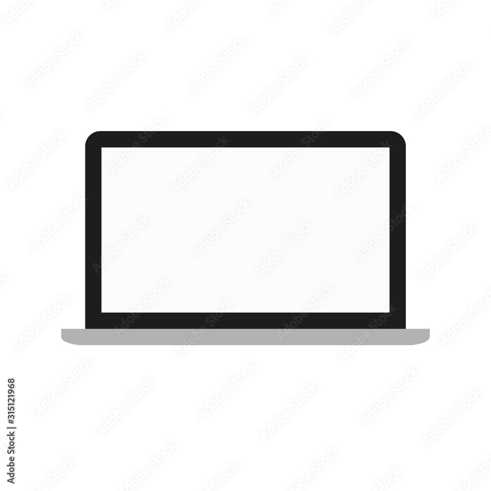 laptop computer with blank white screen isolated on grey background. vector illustration laptop computer with blank white screen isolated on grey background. vector illustration