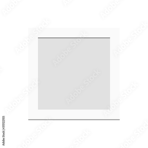 white blank square picture frame isolated on white background. vector illustration
