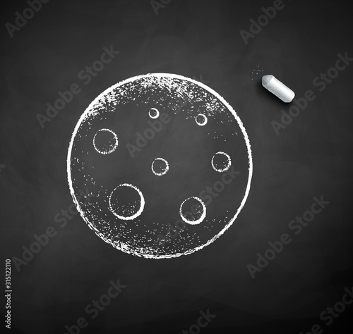 Chalk drawn illustration of full Moon