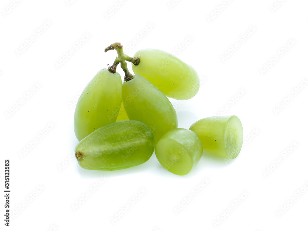 Green grape isolated on white background Green grape isolated on white background