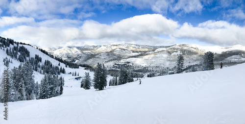 Photography View of the slopes of Solutide ski resort.