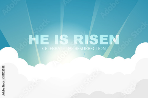 He is risen. Easter background. Vector illustration