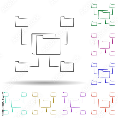 File network icon. Element of multi color cloud technology icon for mobile concept and web apps. Detailed File network icon can be used for web and mobile on white background