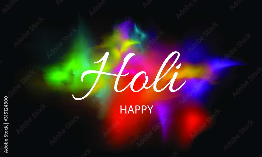 Happy holi for card design. Vector illustration.