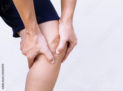 Thai Asian body with leg ache and knee pain