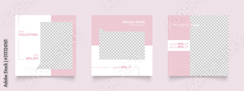 modern social media post template with pink color suitable for valentines sale marketing promo. promotional web banner vector frame.