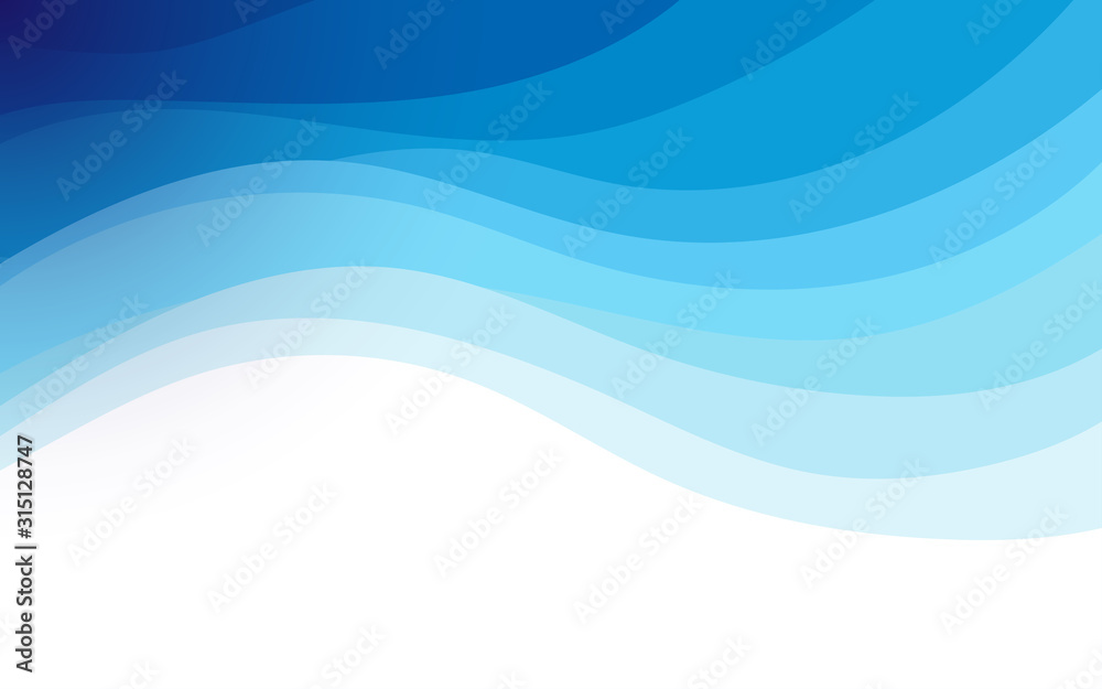 Abstract fluid blue ocean wave marine banner vector background illustration. - obrazy, fototapety, plakaty 