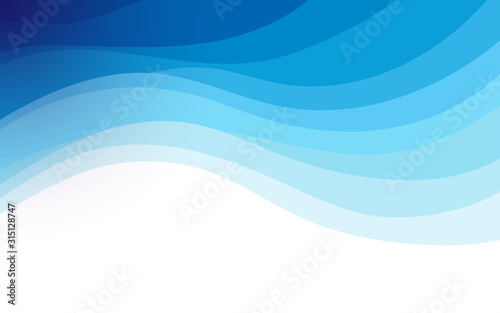 Abstract fluid blue ocean wave marine banner vector background illustration.