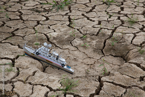 Unnavigable ship by Global Warming photo