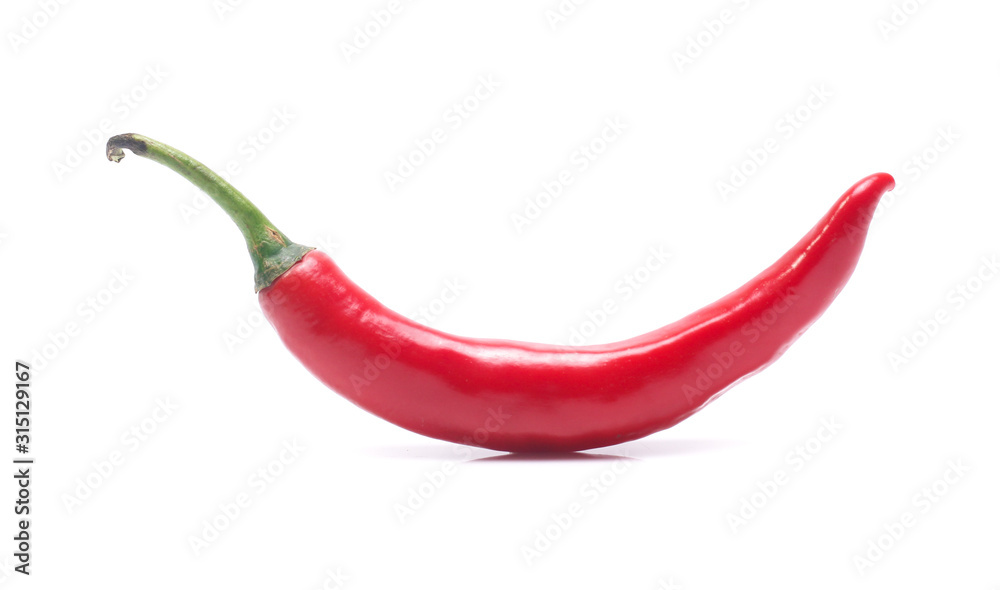 red chili pepper on white background