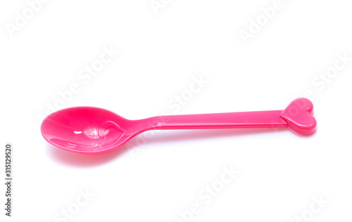 plastic  fork, spoon isolated on white backgruond