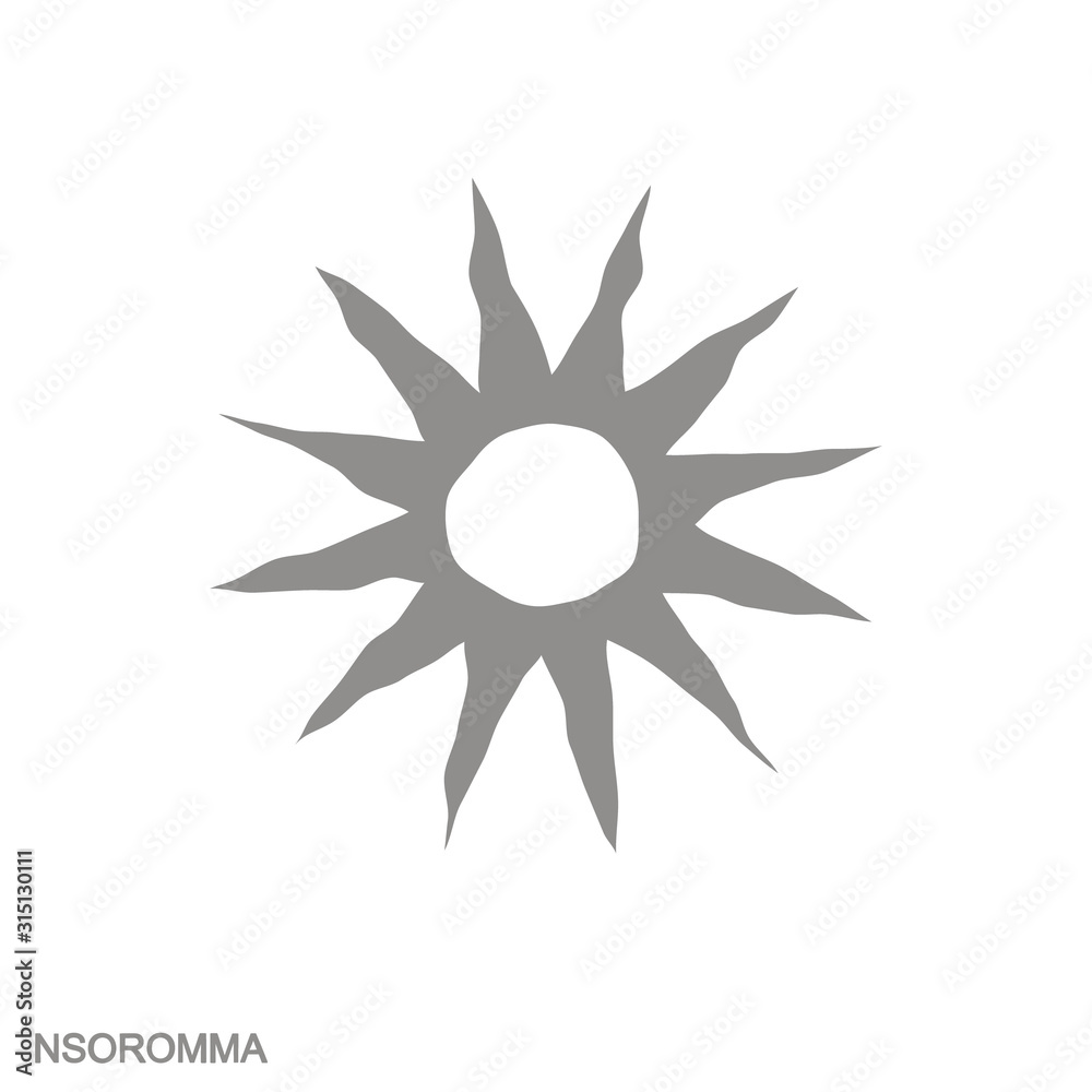 Vector monochrome icon with Adinkra symbol Nsoromma