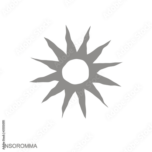 Vector monochrome icon with Adinkra symbol Nsoromma
