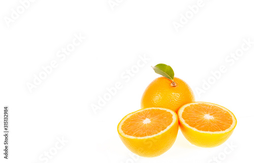 Copy space Orange fruit isolated on white background