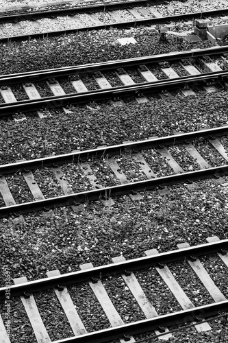The tracks of a railway line