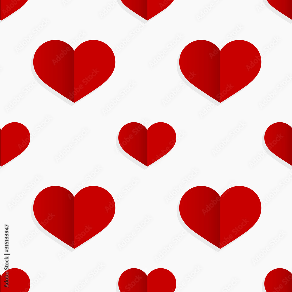 Red hearts seamless pattern. Red hearts seamless pattern.