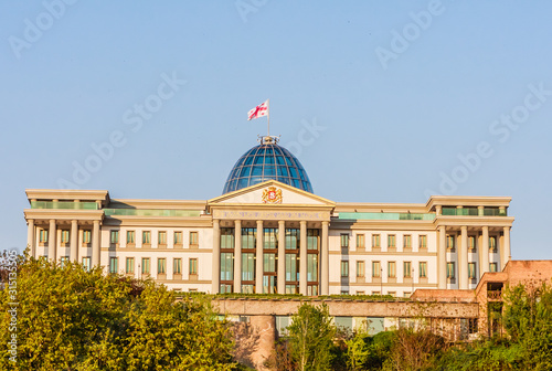 Tbilisi, Georgia. Presidential Administration Palace, Avlabari Residence. Uptown Of Avlabari District. Famous Landmark