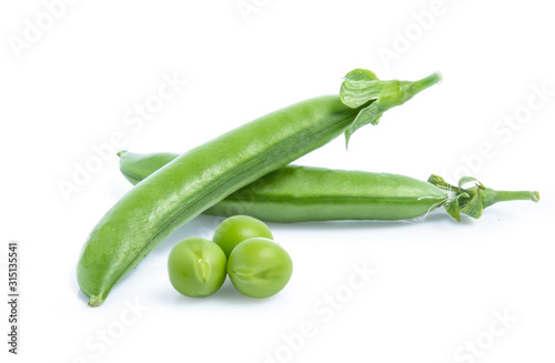 green Pea vegetable isolated on white background