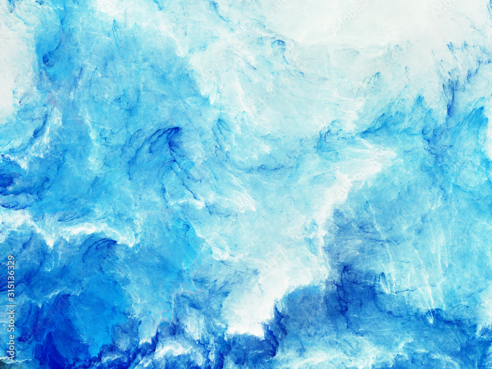 blue abstract fractal background 3d rendering illustration