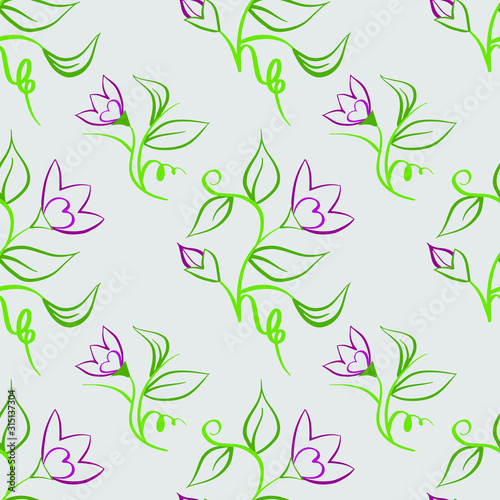 Vector seamless pattern with flowers. Floral pattern.