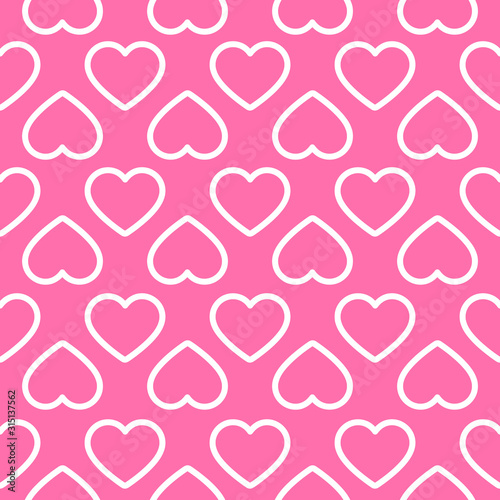 Heart doodles seamless pattern. Valentine's Day patterns.