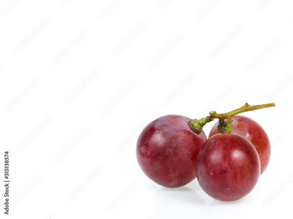 copy space red grapes isolated on white background copy space red grapes isolated on white background