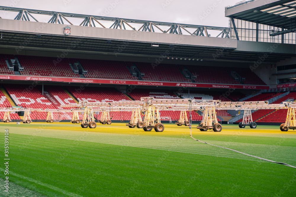 LIVERPOOL, UNITED KINGDOM October 16, 2018 Seat rows in Anfield