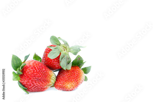 copy space strawberry isolated