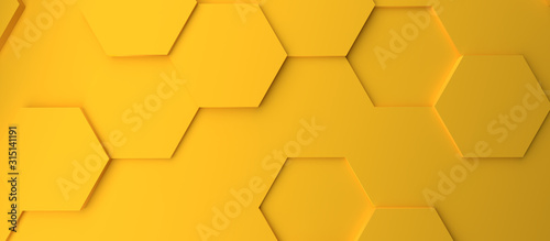 Abstract modern yellow honeycomb background