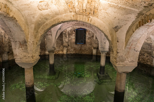 Crypt under water in Basilica of San Francesco at Ravenna, Italy
