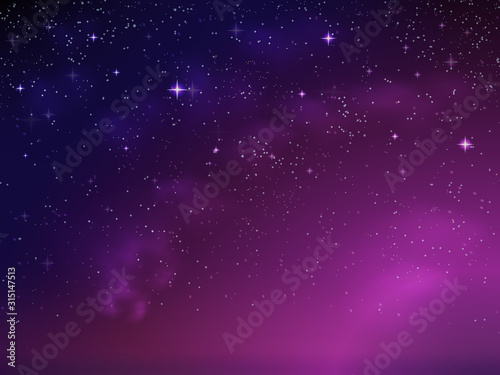 cosmic background of the starry sky with nebulae of galaxies. blue black purple soft color transition