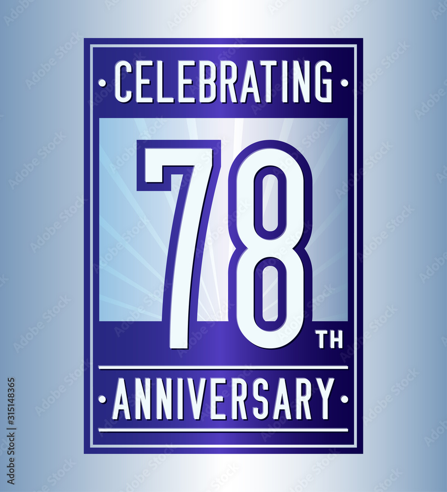 78 years logo design template. Anniversary vector and illustration. 78 years logo design template. Anniversary vector and illustration.