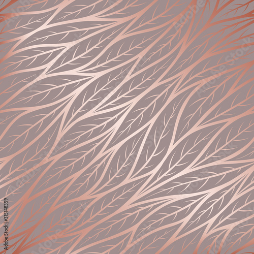 Leaves seamless pattern. Geometric stylish backdrop. Beautiful delicate backdrop. Endless modern stylish texture with stylized leaves. Vector repeating texture. Repeating creative abstract background