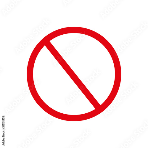 Red Empty Ban Sign, Red Blank Forbidden Sign, No Sign, Not Allowed Blank Sign Vector Art Illustration Vector