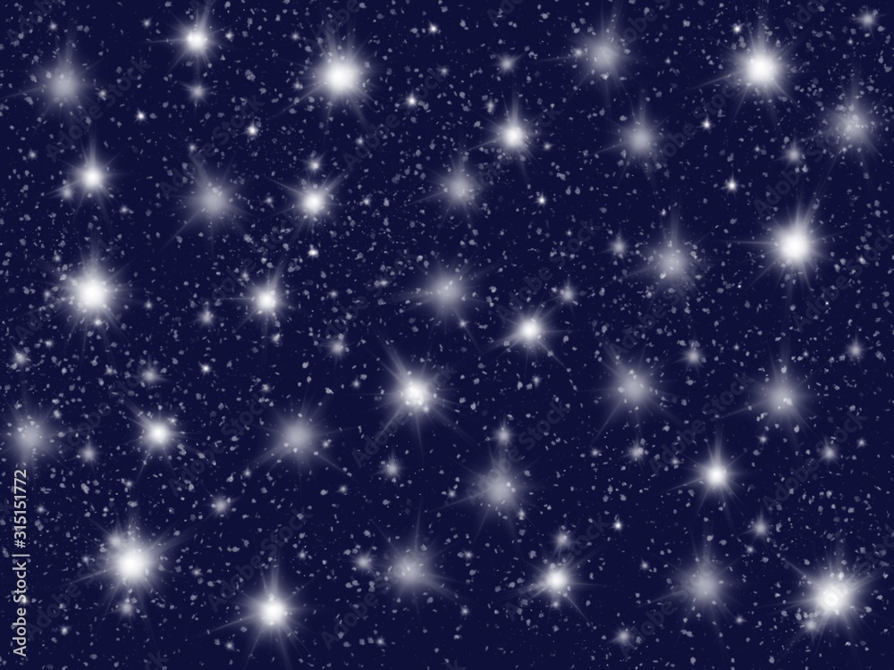 Fototapeta premium Ciel fond bleu étoilé de nuit