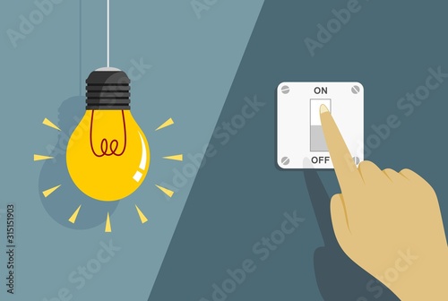 Light Bulbs Turned on and Turned Off on 