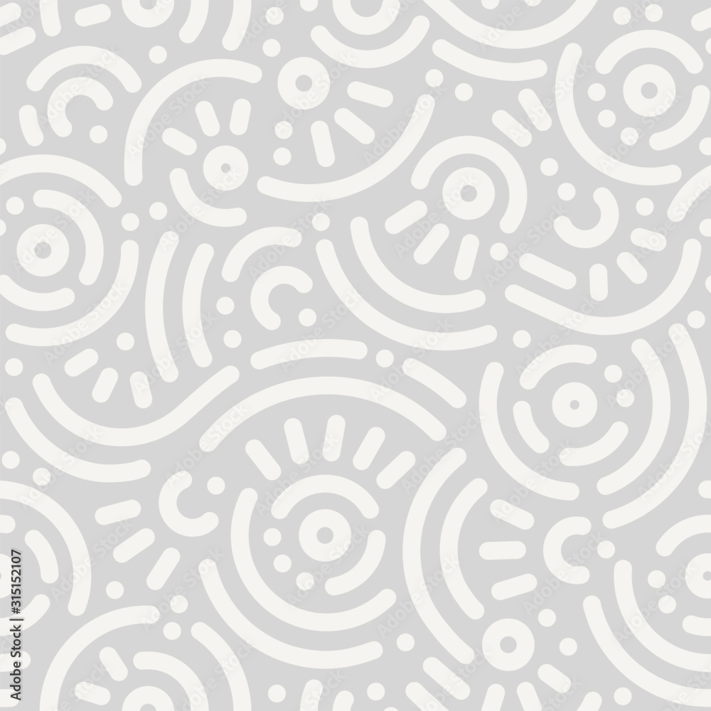Light gray abstract seamless pattern. Fashion 80-90s. Hipster Memphis style.