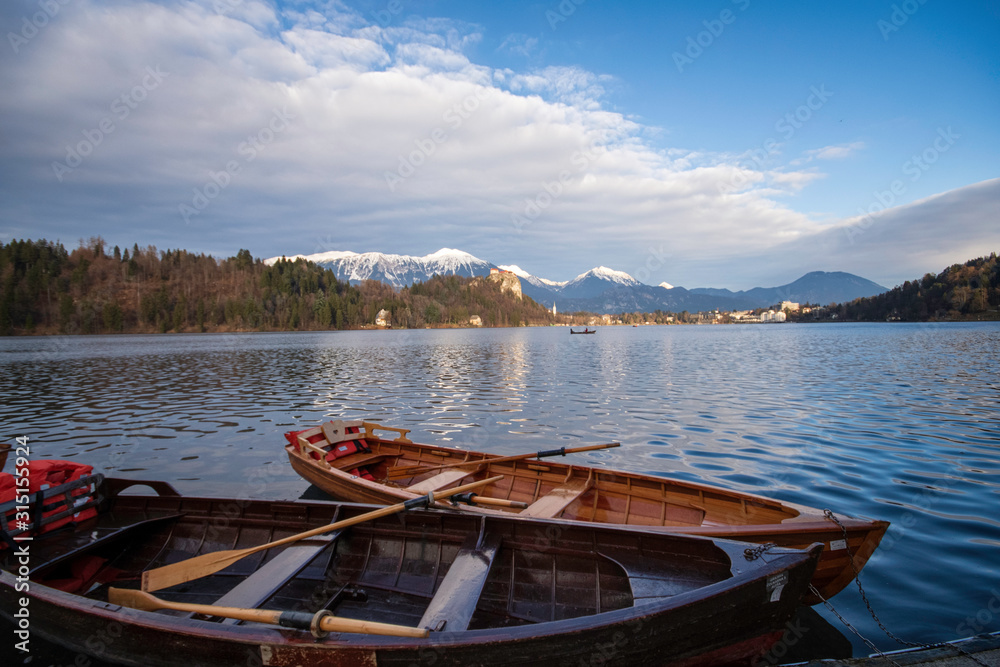 View of Bled lake from the island