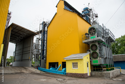 Obraz na płótnie Agroindustrial view with elevator ventilation installation. w salonie