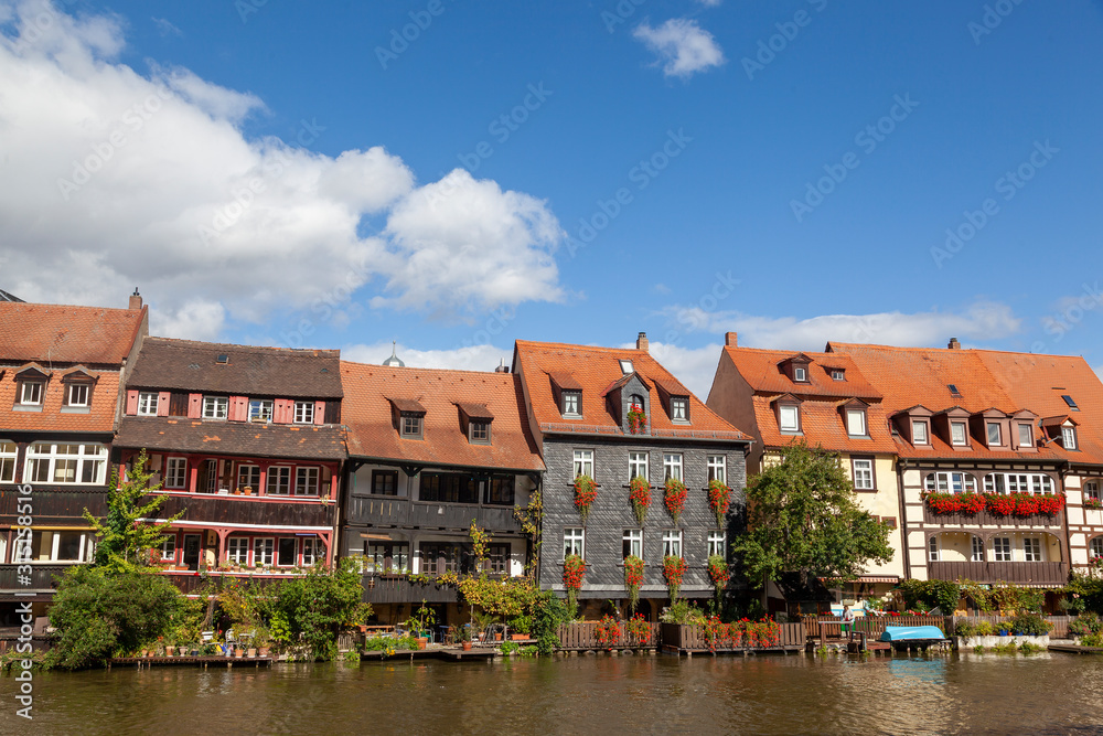 Häuser an der Regnitz, Klein Venedig, Bamberg, Deutschland Häuser an der Regnitz, Klein Venedig, Bamberg, Deutschland