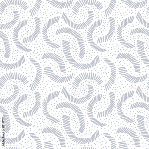 Abstract seamless pattern in doodle style. Simple geometric shapes.