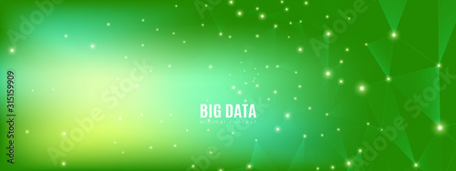 Green Wireframe Banner. Tec...