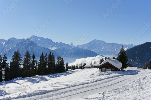 winter in the mountains  Switzerland 