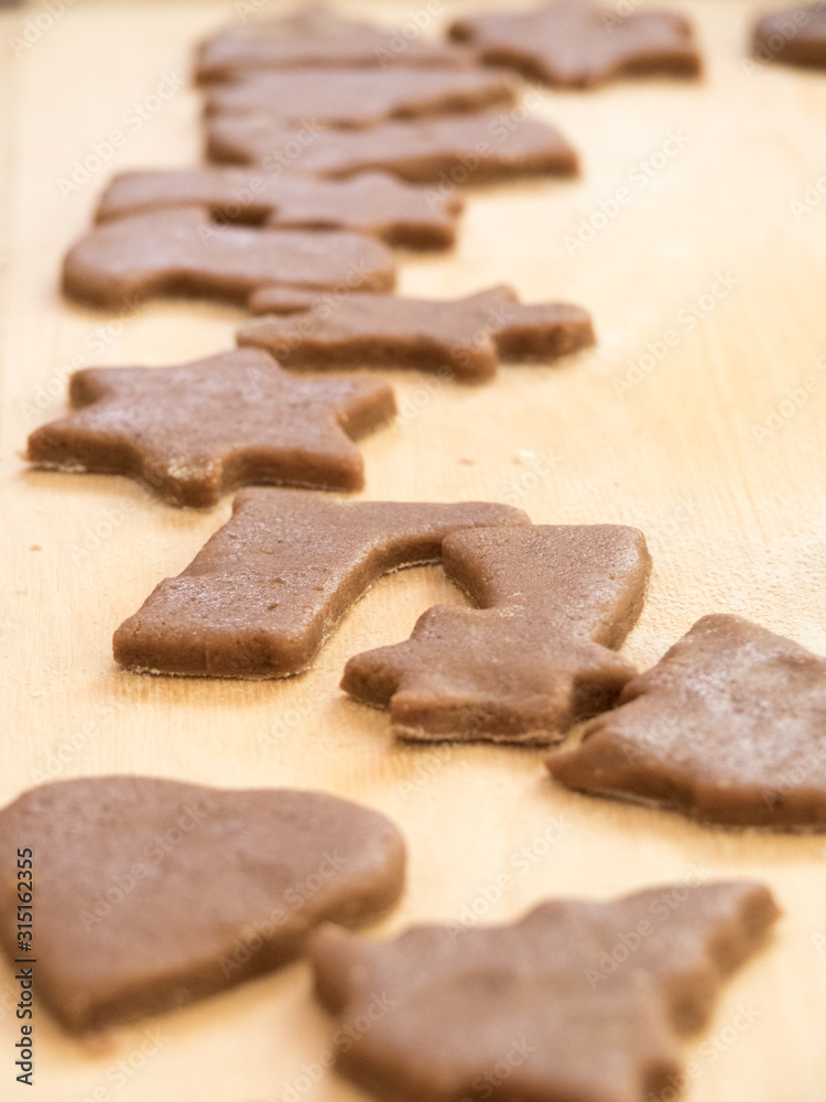 Raw Christmas gingerbread while making.